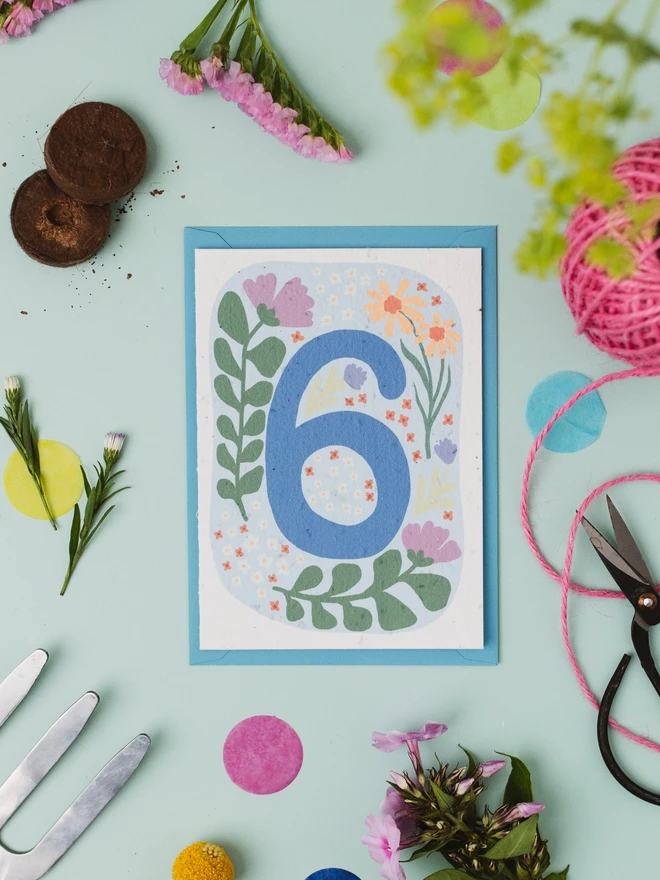 Plantable 6th Birthday Card