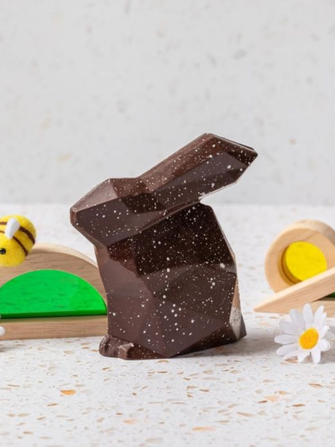 dark chocolate vegan easter bunny