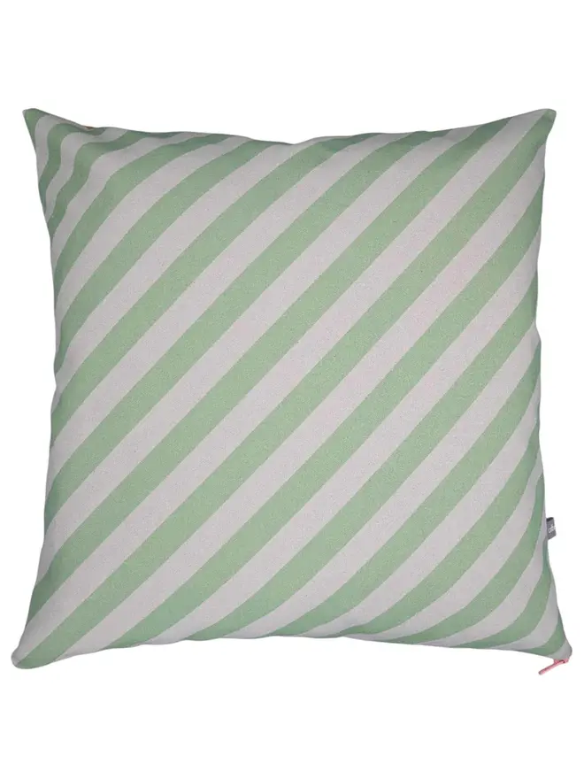 Cotton Print Patterned Cushion, a cushion sitting on a white surface. 