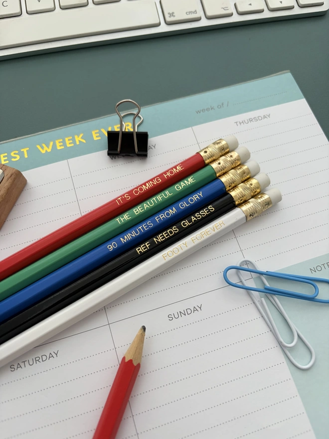 Football Fan HB Pencil Set
