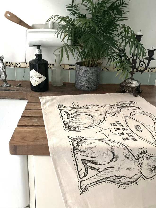 Hare Tea Towel Or Cut & Sew