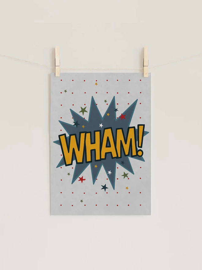 Ducks In A Row WHAM! Retro Comic Kids Nursery Wall Art Print