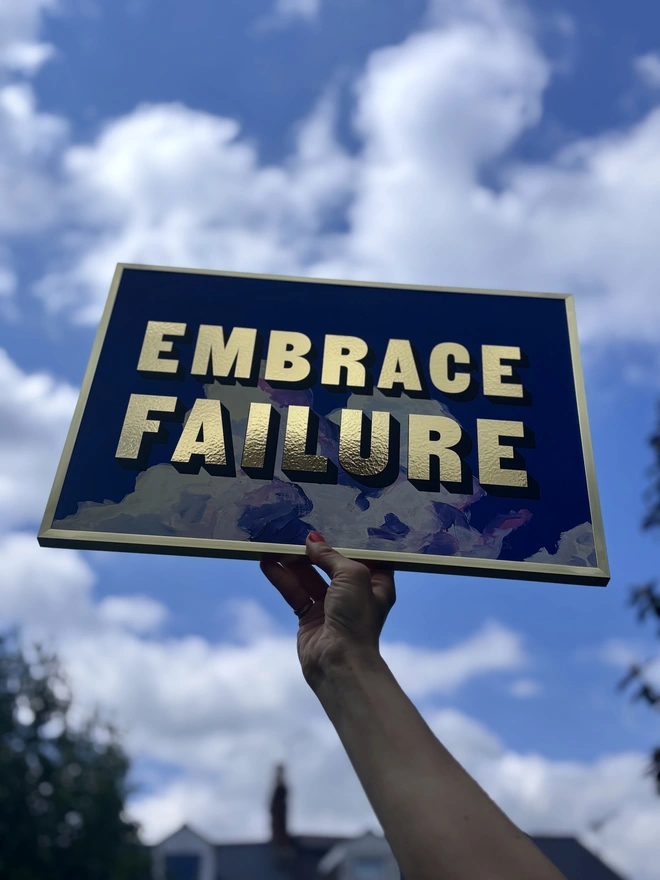 painted by amy gold foil print embrace failure