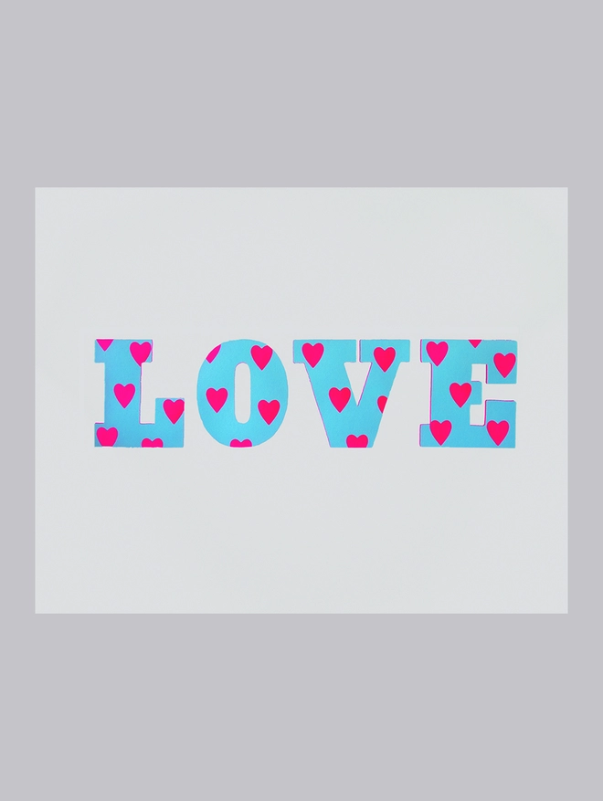 Loveheart print unframed