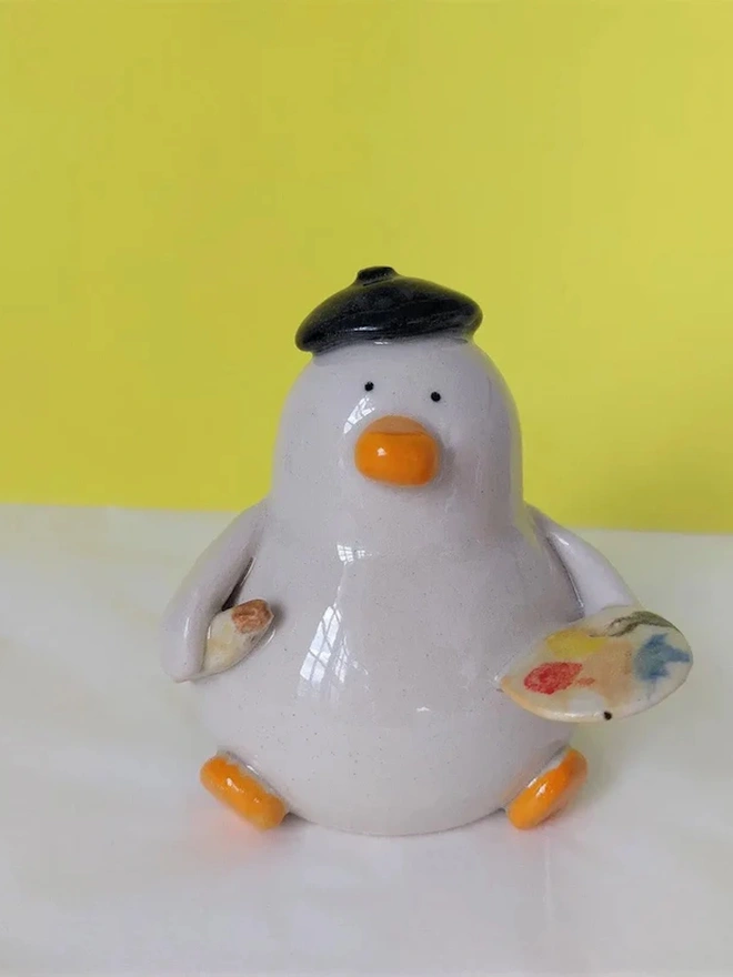 Quackson Pollock Artist Duck Vase