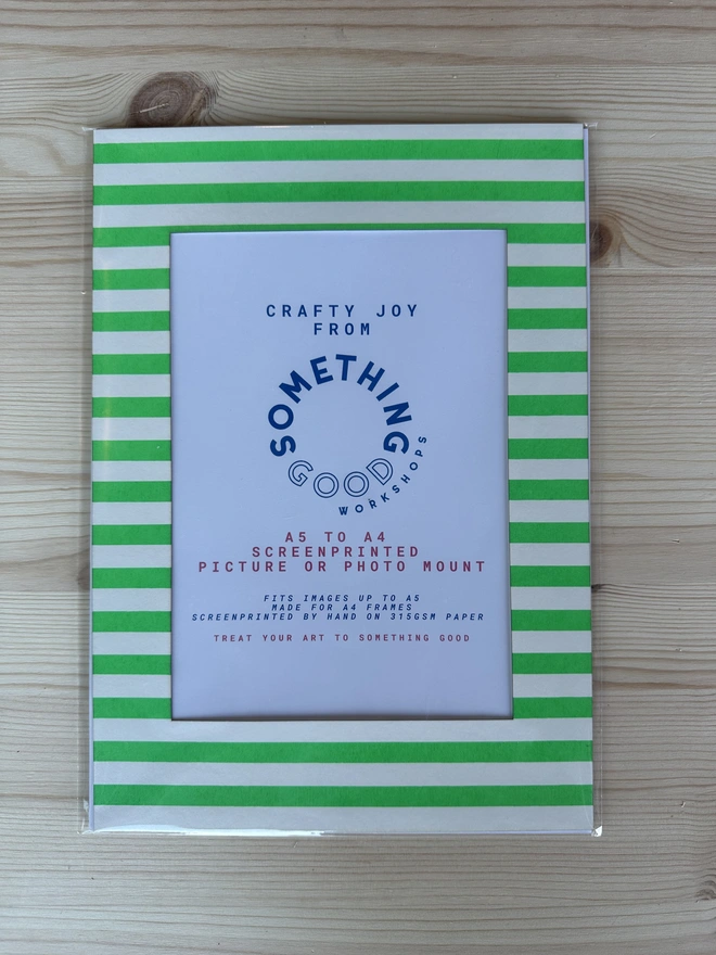 green striped picture mount A5