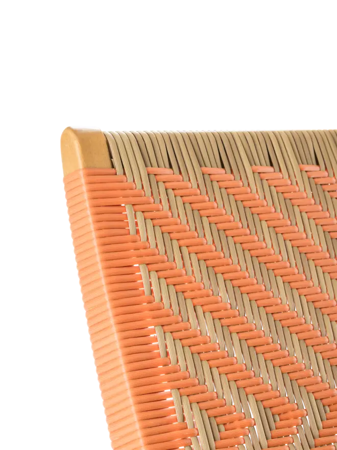 Burnt coral lounge chair detail