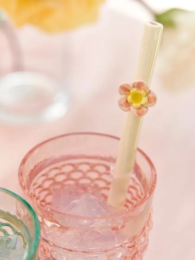 Ceramic flower straws