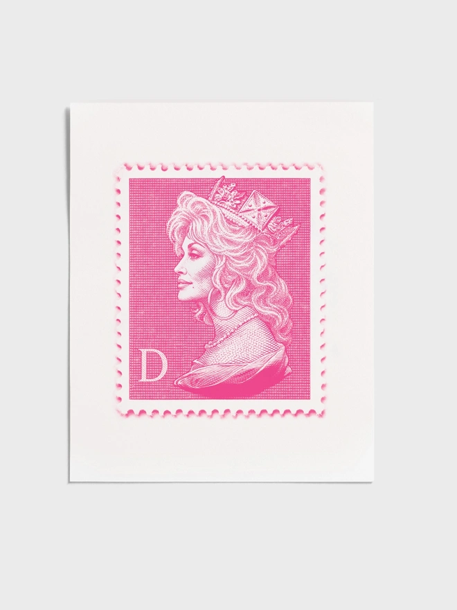 Blue Dolly Parton Art Print Unframed