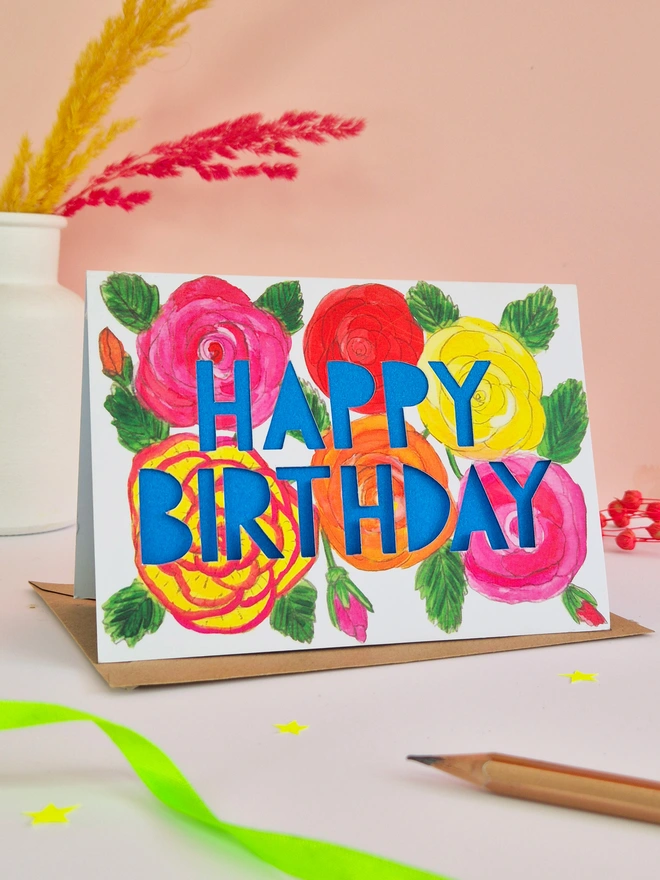 rose birthday card