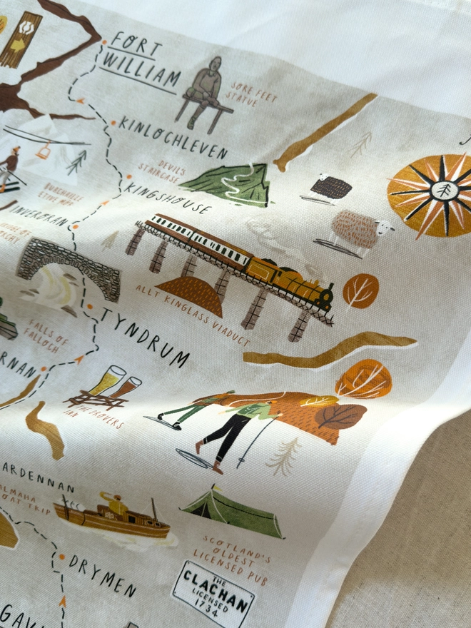 West Highland Way Tea Towel Close Up