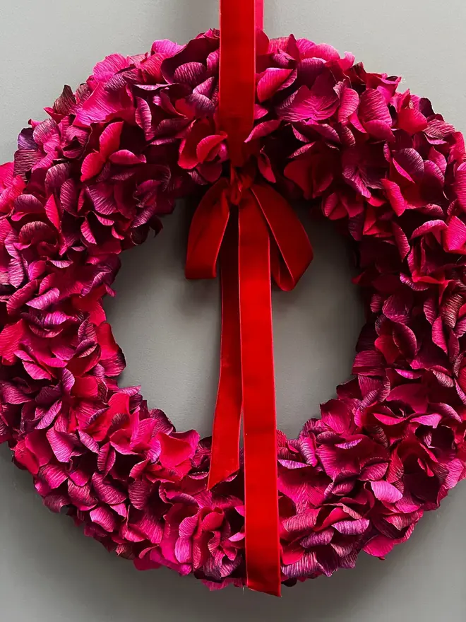 Magenta & Plum Assorted Crepe Paper Wreath