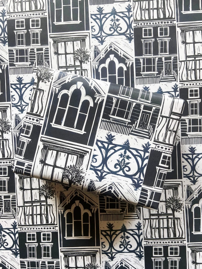 Black and White architecture wrapping paper