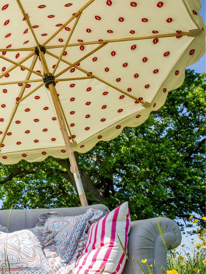 red lip print 'Kiss' Octagonal Garden Parasol