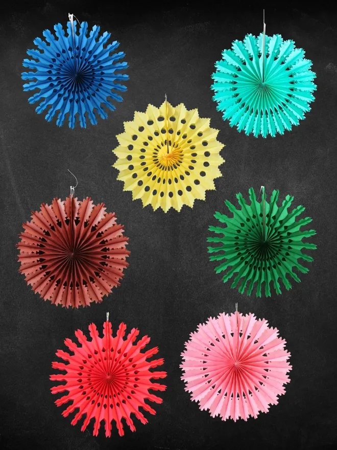 Paper Fan hanging decorations for Christmas Decor