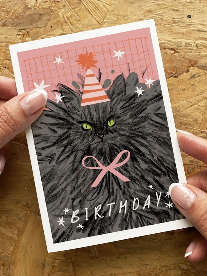 'Birthday' Big Cat Card