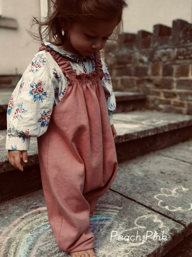 Kids' Organic Cotton Jersey Dungarees
