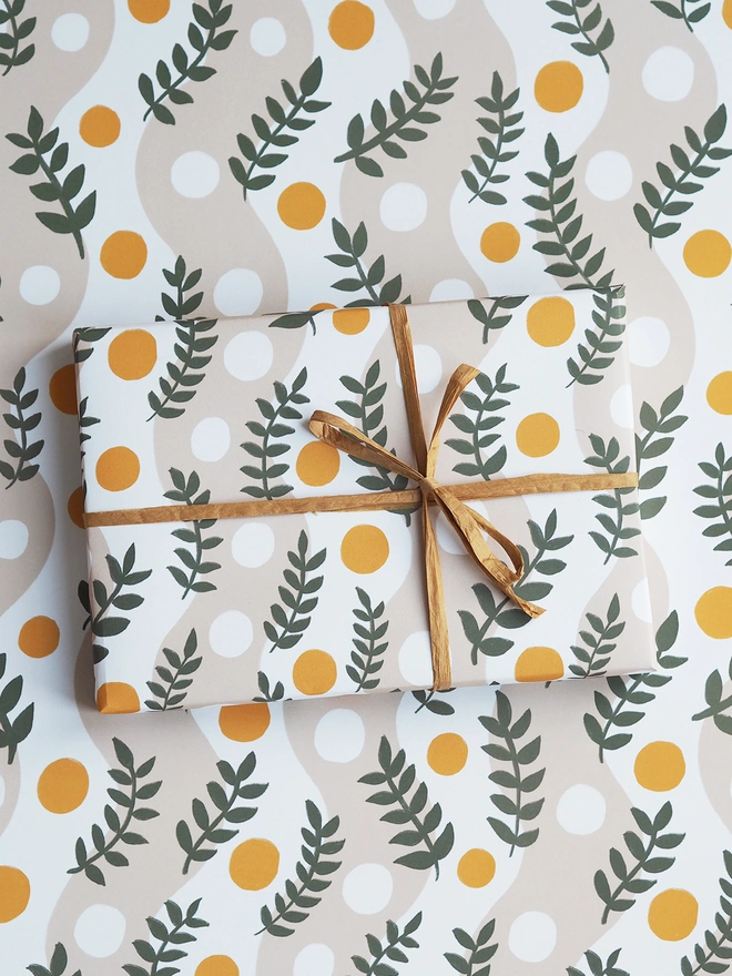 Waves pattern eco wrapping paper