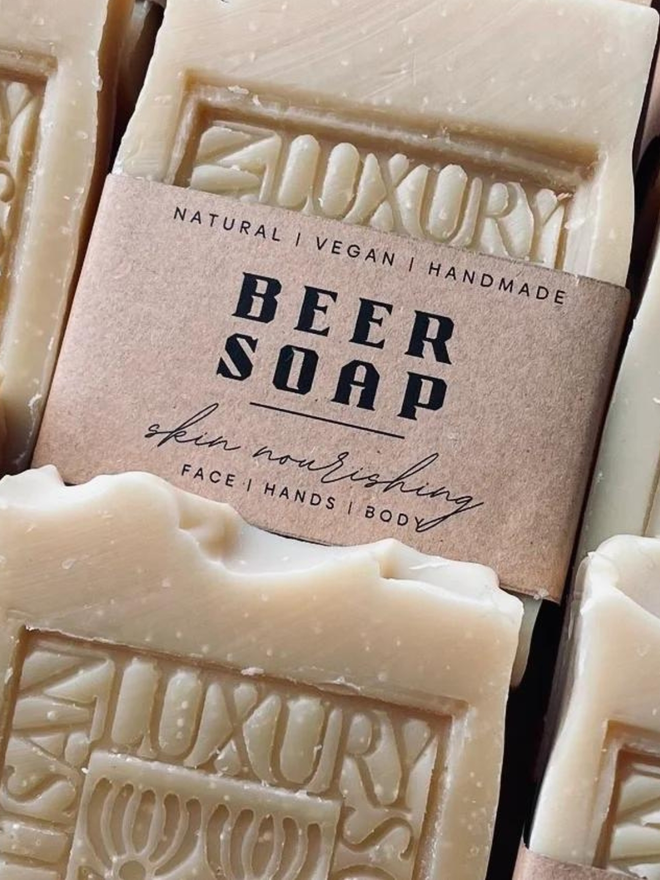 handmade vegan beer soap bars