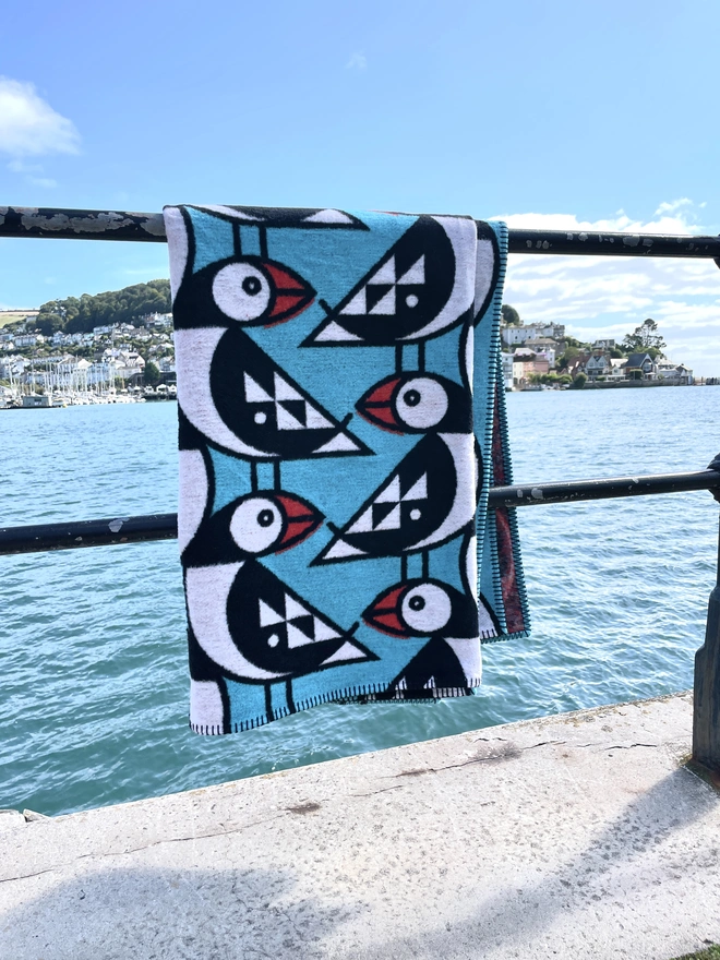 Petite Puffins Recycled Cotton Blanket