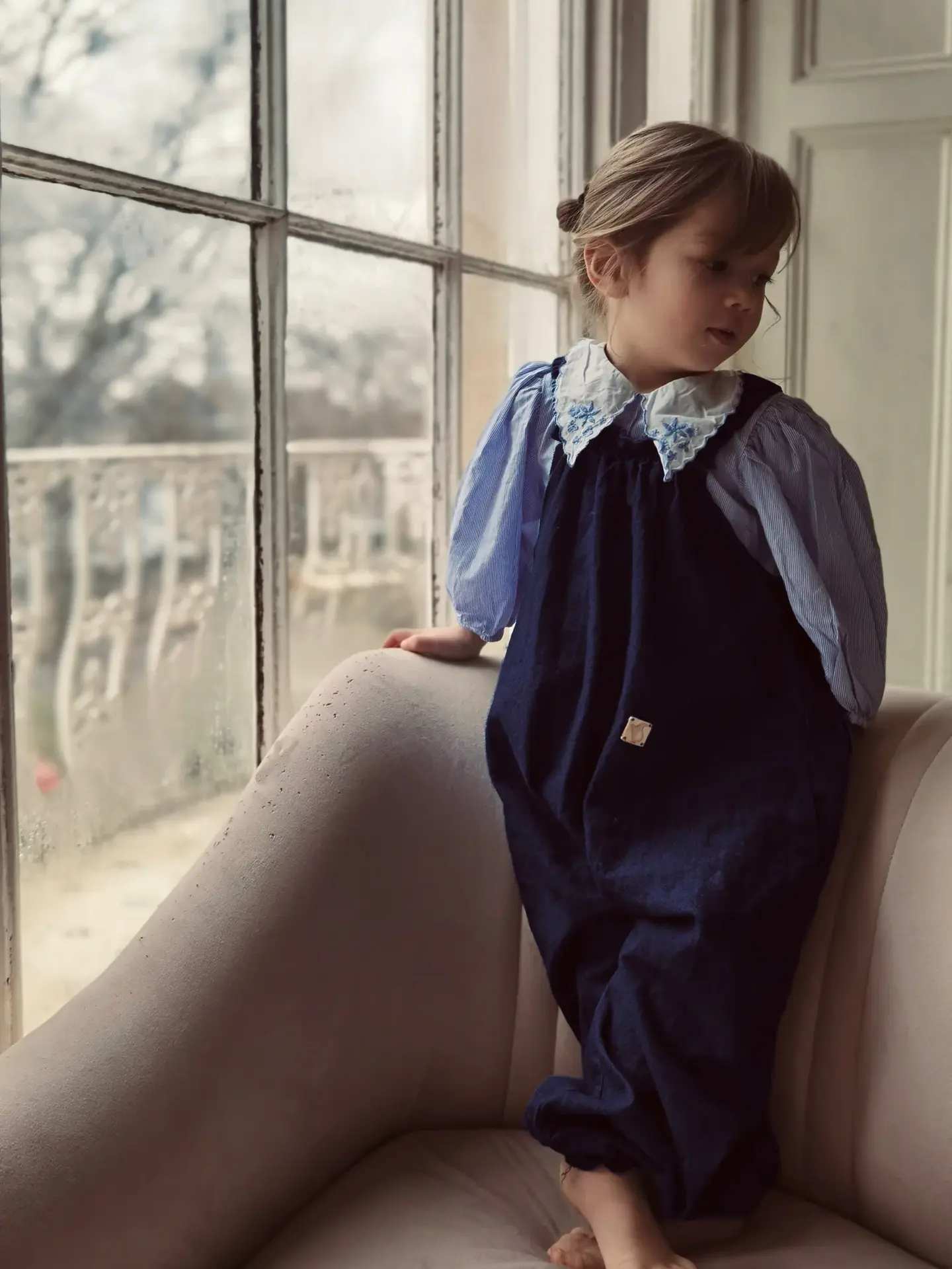 kids denim dungarees indigo