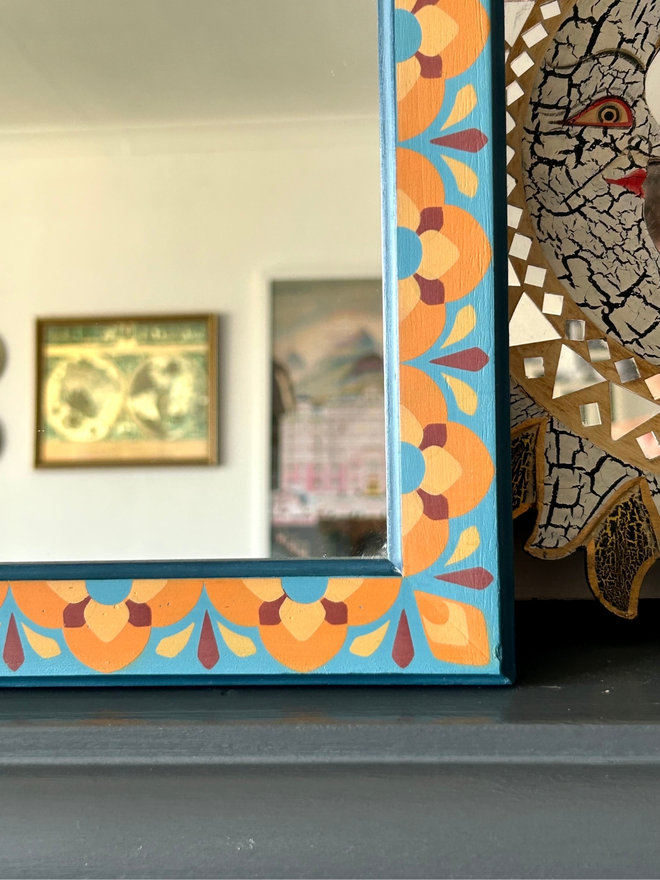 Hand Painted Wooden Mirror