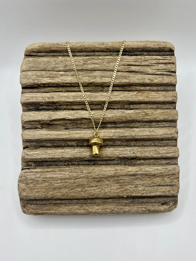 porcini mushroom pendant necklace