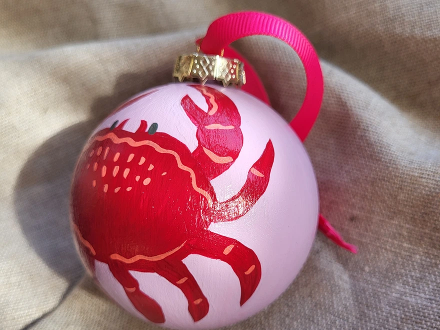 Hand Painted Crab Bauble