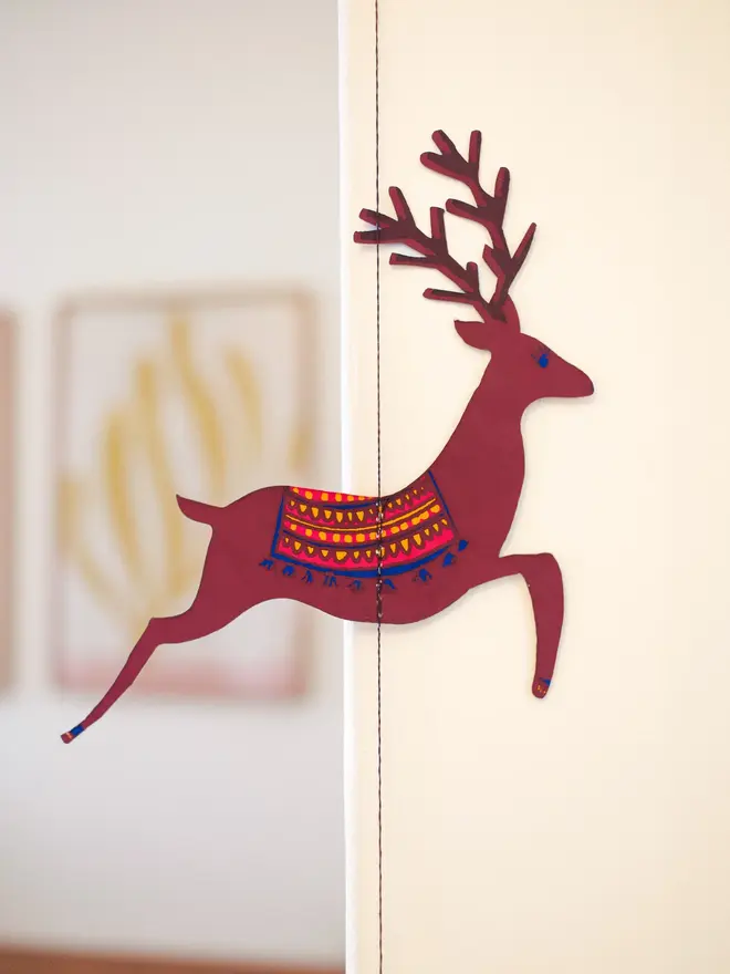 christmas reindeer hanging garland decoration