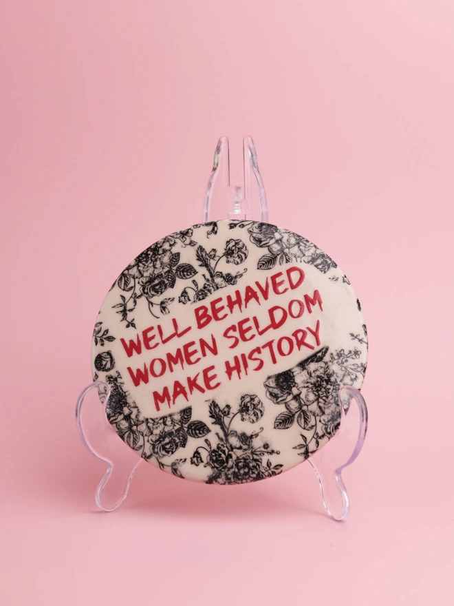 emma puddick pottery well behaved women plaque black graffiti