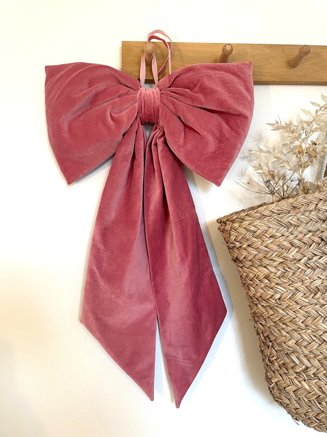Rose Velvet Bow