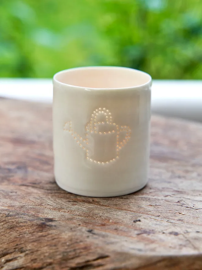 Watering Can Mini Porcelain Tealight Holder