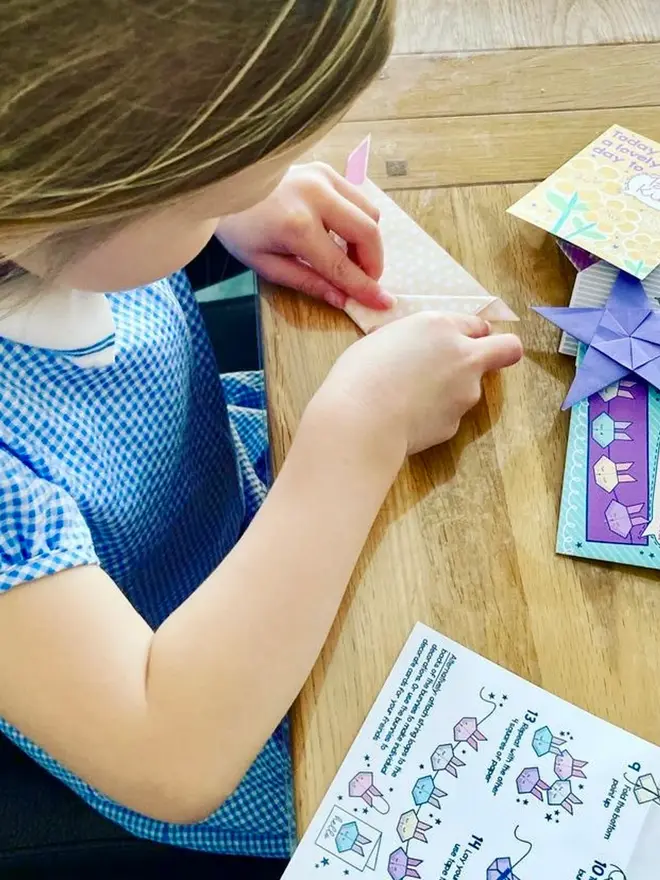 Origami Bunny Garland Kit: Pastel Easter Craft