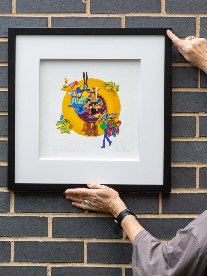Yellow Submarine by The Beatles ‘7” Single’ print of an original collaged artwork.