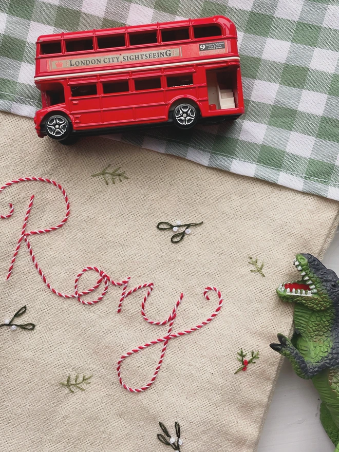 Christmas stocking with the name Rory
