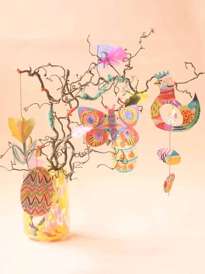 A Spring Tree Mini Art Box home made decorations for your spring tree