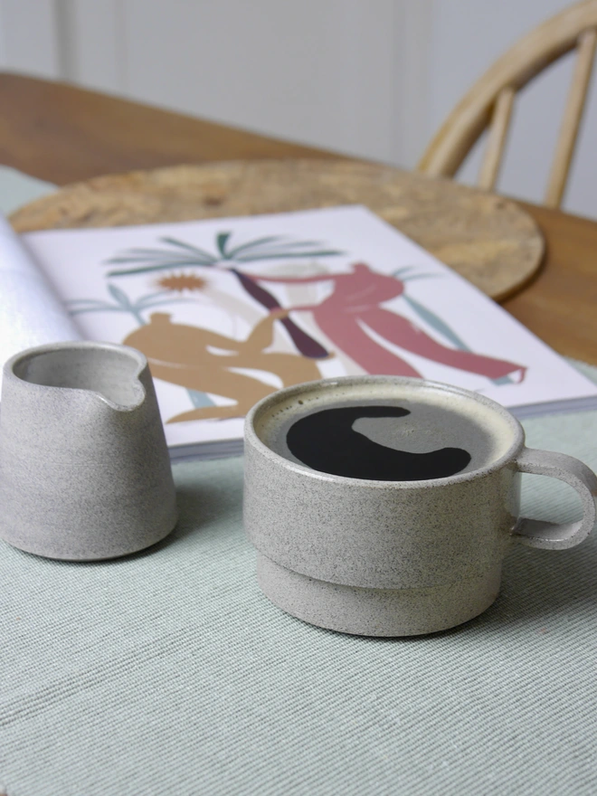 Angular Ceramic Mug in stone grey