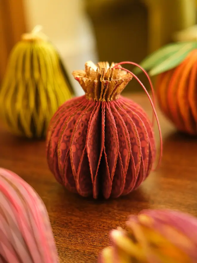 Pomegranate Honeycomb Ornament (Set Of 6)
