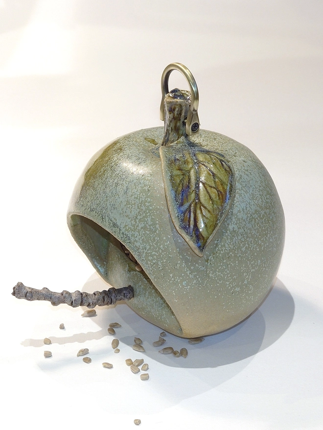 Ceramic Garden Apple Bird Feeder