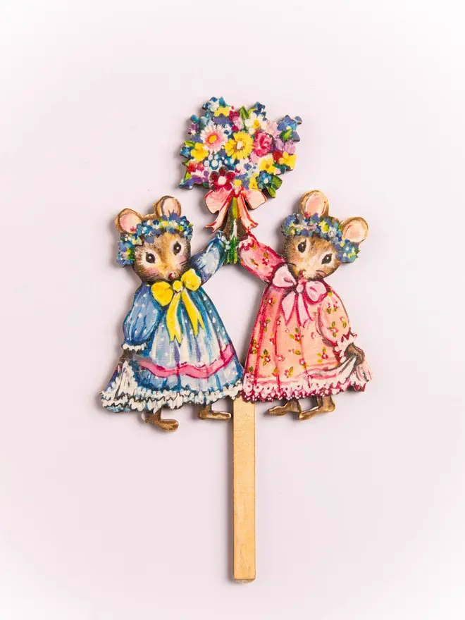 Spring mice cake topper