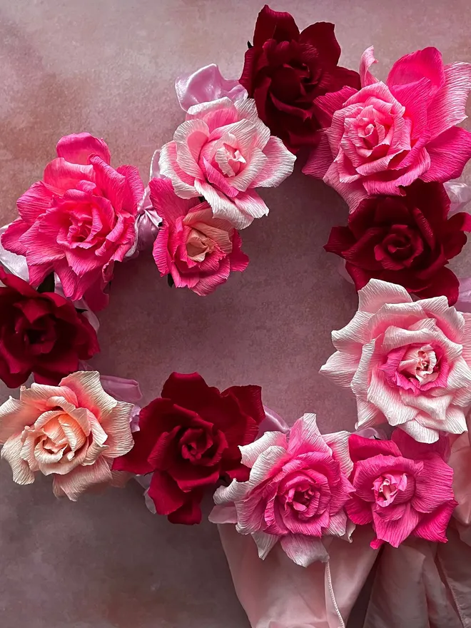 Paper Rose Hearth Wreath