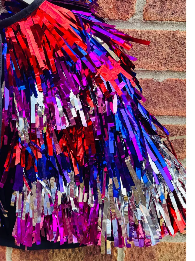 Tinsel cape festival cape festival jacket festival fashion bestival Glastonbury cape tinsel cape glitter cape Purple cape red cape pink cape lgbtq cape