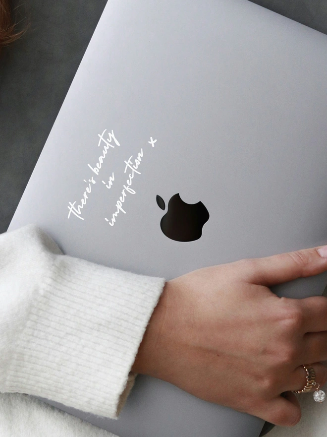 there's beauty in imperfection mirror sticker 