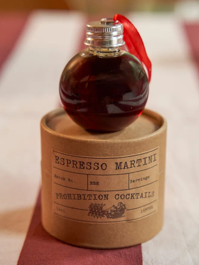 Espresso martini cocktail bauble