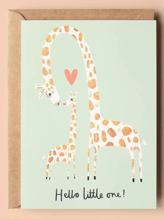 Illustrated new baby card