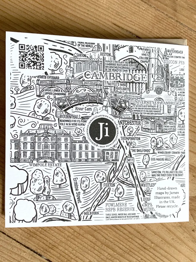 Cambridgeshire greetings card