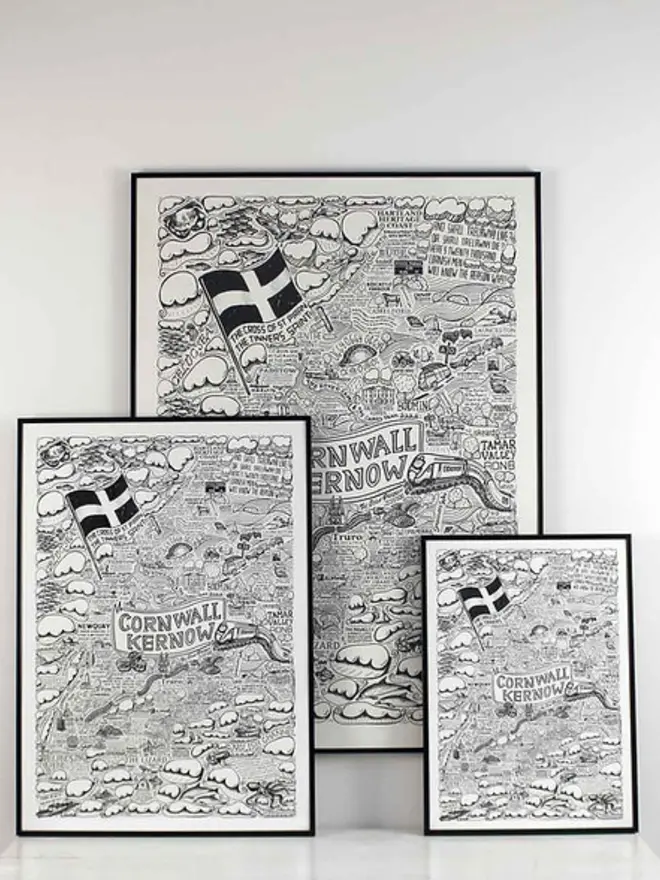 Cornwall Poster Wall Art Print All 3