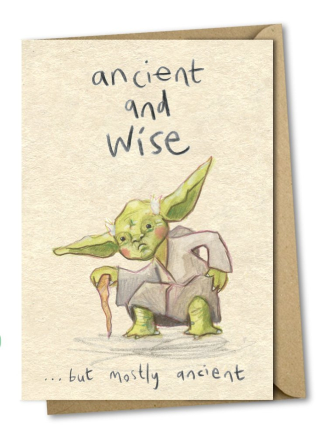 ancient and wise yoda star wars birthday card