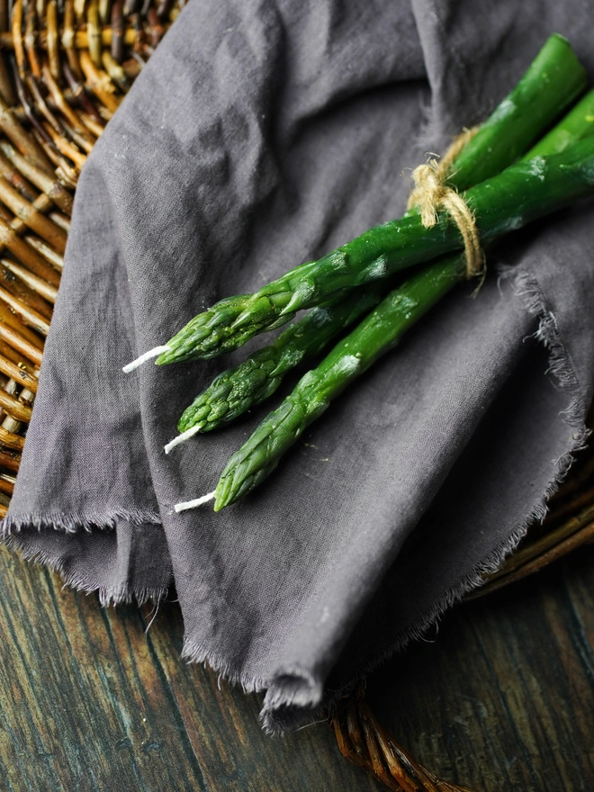 Asparagus Spear Dinner Candles - Bunch of 3