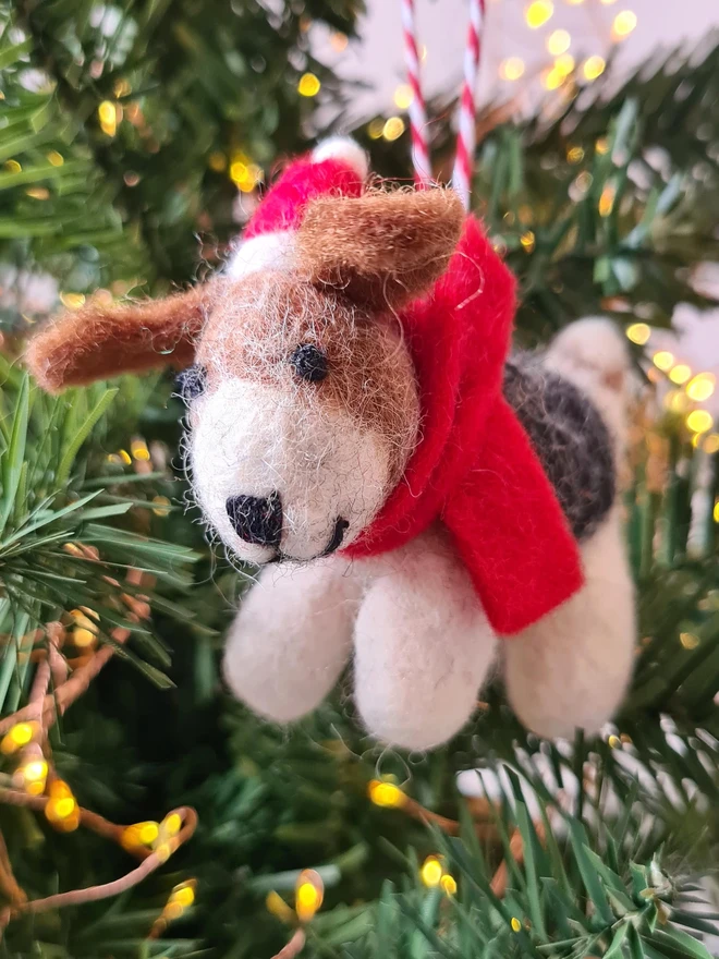 Felt Dog Christmas Decoration